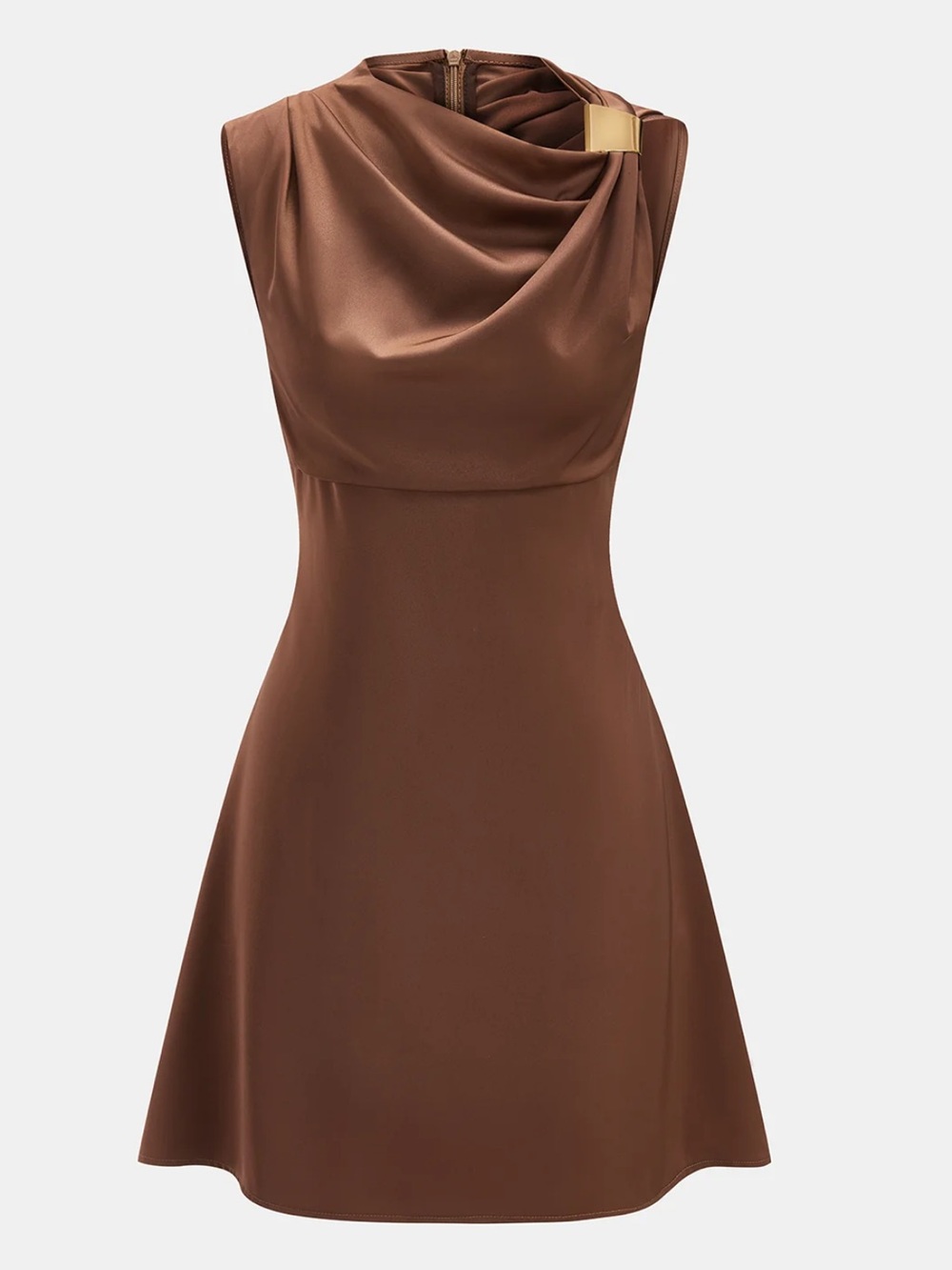 BNWT Commense Sleeveless Cowl Neck Satin Mini Dress - Small